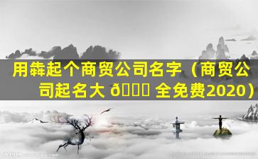 用犇起个商贸公司名字（商贸公司起名大 🐟 全免费2020）